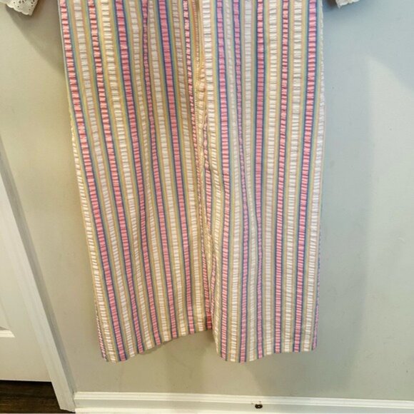 Styled by Saybury Vintage Rainbow Stripe Seersucker Housecoat Robe Size Medium - Picture 6 of 13